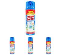 Elbow Grease Glass Cleaner Aerosol - Super Shine, Foaming Action | Cleans Windows, Mirrors, Glass - Streak Free (400ml) (Pack of 4)