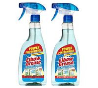 Elbow Grease Glass Cleaner Spray with Vinegar for Windows and Mirrors - 500 ml - Power Performance Streak Free Window Cleaning Equipment - Pack of 2