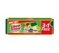 Elbow Grease Gripped Sponge Scourers (Pack Of 4) Green/yellow (One Size)