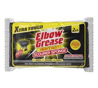 Elbow Grease Heavy Duty Scourer Sponges Xtra Tough| Multipurpose Cleaning Sponge for BBQs, Ovens, Grills - Removes Tough Stains (2 Pack)
