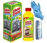 Elbow Grease Oven Cleaner Kit Including 500ml Bottle, Bag & Gloves for Deep Cleaning Ovens, Grills & Racks - Heavy Duty Degreaser Removes Grease Burnt & Food Residue