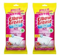 Elbow Grease Pink Blush Antibacterial Wipes - 2 x 80 Pack (160 Wipes Total)