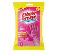 Elbow Grease Pink Rubber Gloves | Super Strong, Cotton Lined, Non-Slip Household Gloves (Large - 1 Pack)