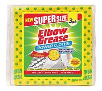 Elbow Grease Power Cloths 3 Pack Super Absorbent Extra Thick With Scrub Dots (1 Pack / 3 Cloths)