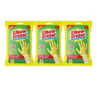 Elbow Grease Rubber Gloves Cotton Lined Extra Strong Non-Slip Size Large (Pack Of 3)