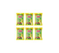 Elbow Grease Rubber Gloves Cotton Lined Extra Strong Non-Slip Size Large (Pack of 6)
