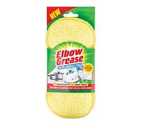 Elbow Grease Scrubbing Pad Dual Sided Sponge Washable Reusable & Non-Scratch (Yellow - 1 Pack)