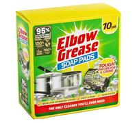 Elbow Grease Soap Pads - Tough Metal Detergent Filled Scourers (10 Pack)