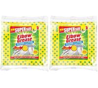 Elbow Grease Super Size Power Cloths With Scrub Dots | Washable & Reusable - Non-Scratch, Super Absorbent, Extra Thick Cleaning Cloth Wipes | Removes Tough & Stubborn Stains (Yellow, 6 Pack)