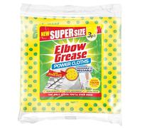 Elbow Grease Super Size Power Cloths With Scrub Dots | Washable & Reusable - Non-Scratch, Super Absorbent, Extra Thick Cleaning Cloth Wipes | Removes Tough & Stubborn Stains (Yellow, 3 Pack)
