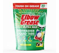 B&Q Dishwasher Liquid Tabs Elbow Grease Ultra Max – Tough on Grease, Anti-limescale, Lemon – 30 Pack