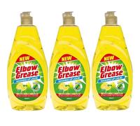 Elbow Grease Washing Up Liquid 600ml Pack of 3 Power Degreaser Water Stains Grime Remover Dishes Cleaner Detergent with Welari Thank You Card | (3pack) (1800ml)