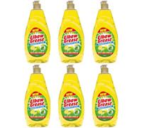 Elbow Grease Washing Up Liquid, Lemon Fresh Scent, Power Degreaser, Gentle on Hands, Long-lasting Suds, 600ml, Pack of 6