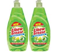 Elbow Grease Washing Up Liquid | Power Degreaser - Soap for Hand Washing Dishes, Pots, Pans & Glasses (Apple, 600ml) (Pack of 2)
