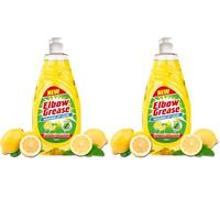 Elbow Grease Washing Up Liquid | Power Degreaser - Soap for Hand Washing Dishes, Pots, Pans & Glasses (Lemon, 750ml) (Pack of 2)