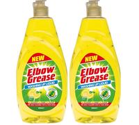 Elbow Grease Washing Up Liquid | Power Degreaser - Soap for Hand Washing Dishes, Pots, Pans & Glasses (Lemon, 600ml) (Pack of 2)