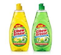Elbow Grease Washing Up Liquid Value Twin Pack 2 x 600ml Lemon and Apple Dish Soap Power Degreaser Dishwashing Liquid for Hand Washing Dishes Pots Pans Glasses and Cutlery, Long Lasting Fresh Scent