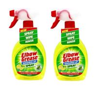 Elbōw Greāse Washing Up Spray | Power Degreaser - Cuts Through Grease & Grime | Hand Wash Dish Soap - Cleans Glasses, Pans & Plates (Lemon Fresh Scented) | 500mL Each [TWIN PACK]