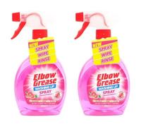 Elbōw Greāse Washing Up Spray | Power Degreaser - Cuts Through Grease & Grime | Hand Wash Dish Soap - Cleans Glasses, Pans & Plates (Pink Blush Scented) | 500mL Each [TWIN PACK]