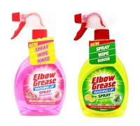 Elbōw Greāse Washing Up Spray | Power Degreaser - Cuts Through Grease & Grime | Hand Wash Dish Soap - Cleans Glasses, Pans & Plates (Pink Blush Scented+Lemon Fresh Scented) | 500mL Each [BUNDLE]