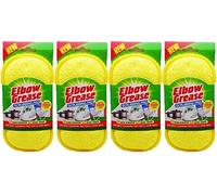 Elbow Grease YELLOW SCRUBBING PAD FOR TOUGH STAINS / 4 PACK / NON SCRATCH / DUAL SIDED