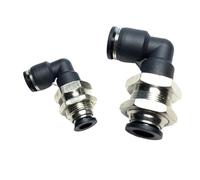 Elbow PLM 5/32 1/4 5/16 3/8 1/2 Inch Tub EPush In Connect Bulkhead Nickel Plated Pneumatic Air Fitting Connector Adapter(12.7mm 1l2 Inch)