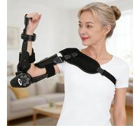 Elbow Rehabilitation Brace with Sling Stabilizer, Hinged Elbow Support for Stroke Recovery, 3-Length Adjustable Armrest