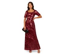 Elbow Sleeve Sequin Gown Adrianna Papell Red 12