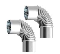 Elbow Stove Pipe | 2 Pack Ø 60mm Stainless Steel Stove Chimney Tube | Extension Stainless Steel Exchange Flue Adapter Tube | Outdoor Cooking Tools Chimney Pipes for Airflow for Fireplaces