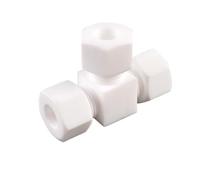 Elbow Tee Cross PTFE Compression Union Fitting, Reliable Water Line Connector Secure Fit 1pc(Tee,6.35mm 1l4 Inch)