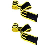 Elbow Wraps for Weightlifting, Adjustable Compression Straps with Motivational Print, 1 Pair Weight Lifting Elbow Wraps for Powerlifting, Bench Press, Gym Training, Yellow and Black