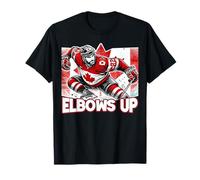 Elbows Up Canada Canadian Counter Tariffs Hockey Player T-Shirt