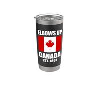 Elbows Up Canada Est 1867 Canada Flag Canada Map Canadian Stainless Steel Insulated Tumbler