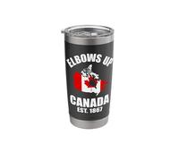 Elbows Up Canada Est 1867 Canada Flag Canadian Map Canada Stainless Steel Insulated Tumbler