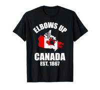 Elbows Up Canada Est 1867 Canada Flag Canadian Map Canada T-Shirt