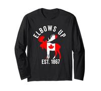 Elbows Up Canada Flag Pride Canada Strong Canadian Pride Long Sleeve T-Shirt