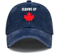 Elbows Up Canada Hat, Elbows Up Baseball Cap, True North Strong and Free Proud Canadian Hat Deep Navy Blue