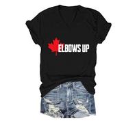 Elbows Up Canada Shirt Elbows Up Canada T-Shirt Tshirt Tee Elbows Up Canada True North Strong and Free Shirt Black