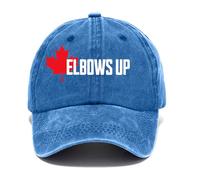 Elbows Up Canada True North Strong and Free Canada Baseball Caps Sapphire Blue