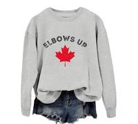 Elbows Up Canada True North Strong And Free Sweatshirt Elbows Up Shirt Grey