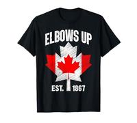 Elbows Up Est 1867 Maple Leaf Flag Canadian Pride Canada Day T-Shirt