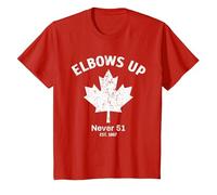 Elbows Up Never 51 Est 1867 Proud Canadian Strong Canada T-Shirt, Youth, Red, 2T