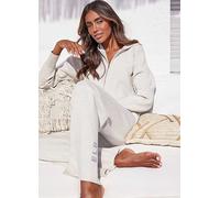 Elbsand Long Sleeve Knitted Sweat Jacket Light Grey