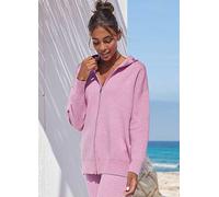 Elbsand Long Sleeve Knitted Sweat Jacket Pink