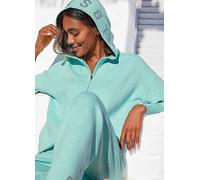 Elbsand Long Sleeve Knitted Sweat Jacket Turquoise