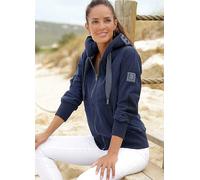 Elbsand Zip Through Hoodie with Logo Print On The Hood Marine