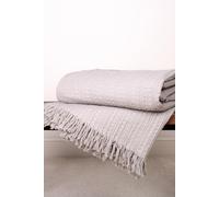 'Elbury Waffle' 100% cotton Waffle Textured Bedspread Appletree Silver One Size