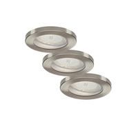 ELC Delfan LED recessed lights for bathrooms, 3 pieces, silver