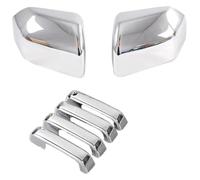 ELCEAMMDLW Door Handle Shell for Ford F150 2015-2020 for Raptor Car Rearview Mirror Wing Cap Door Handle Cover Exterior Covers(Silver)