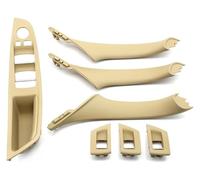 ELCEAMMDLW Handles Door for BMW 5 Series F10 F18 523 525 528 9 Colors Left Drive LHD Beige Black Carbon Fiber Car Interior Door Handle Pull 7PCS Set Front Rea Interio(Model a Beige)